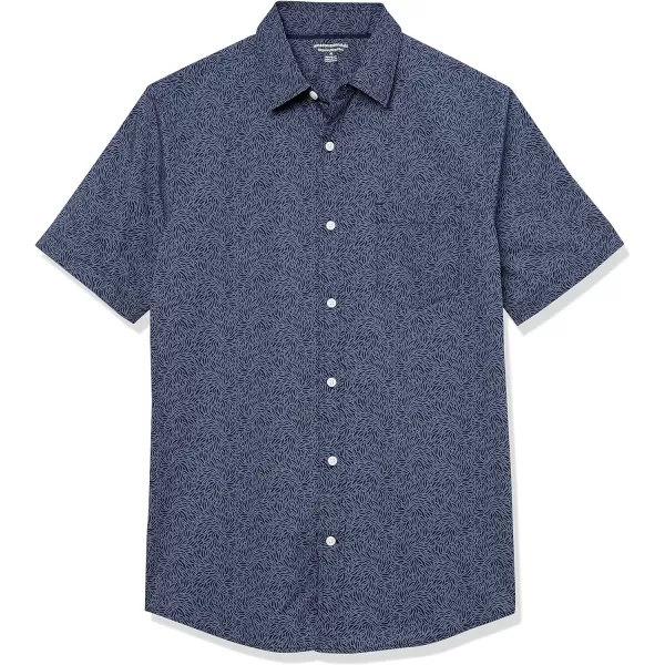 Amazon Essentials Mens ShortSleeve Stretch Poplin Shirt Available in Big amp TallNavy Floral