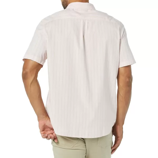 Amazon Essentials Mens ShortSleeve Stretch Poplin Shirt Available in Big amp TallPink Stripe