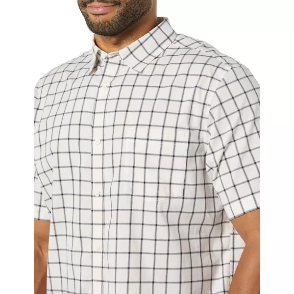 Amazon Essentials Mens ShortSleeve Stretch Poplin Shirt Available in Big amp TallPinkWhite Buffalo Plaid