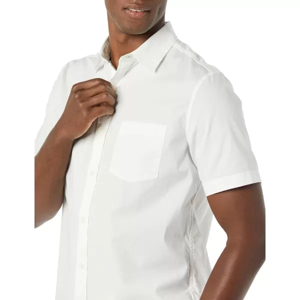 Amazon Essentials Mens ShortSleeve Stretch Poplin Shirt Available in Big amp TallWhite