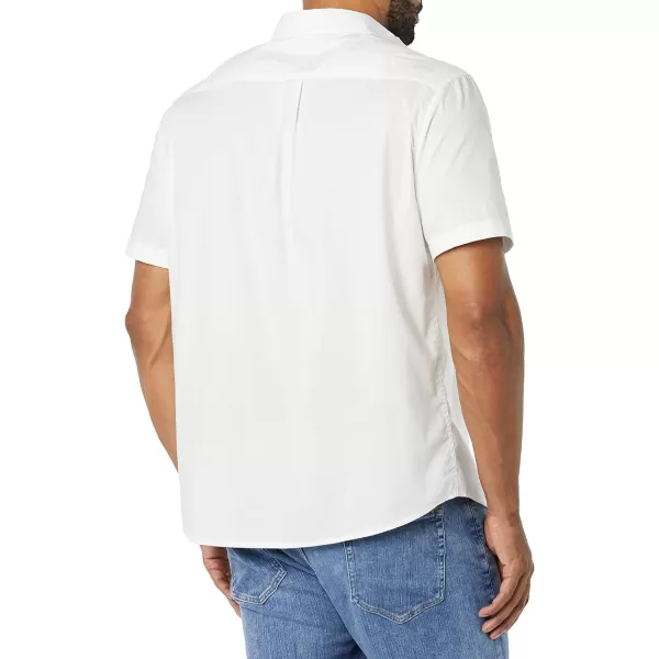 Amazon Essentials Mens ShortSleeve Stretch Poplin Shirt Available in Big amp TallWhite