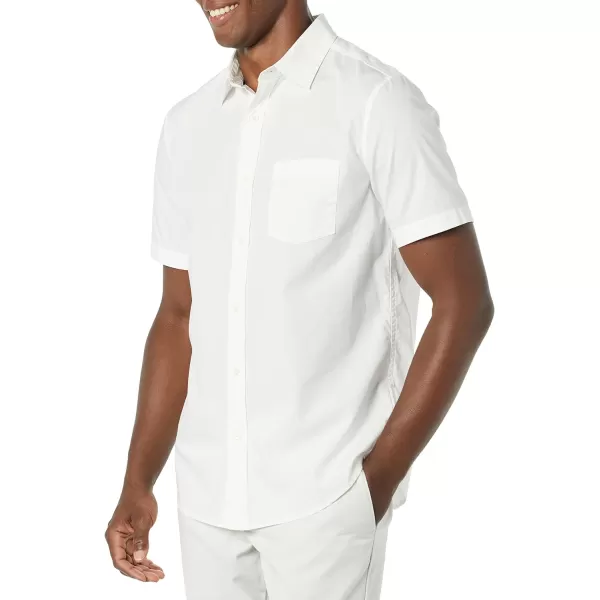 Amazon Essentials Mens ShortSleeve Stretch Poplin Shirt Available in Big amp TallWhite