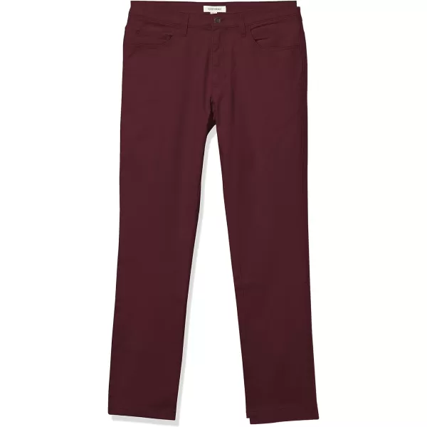 Amazon Essentials Mens SkinnyFit 5Pocket Comfort Stretch Chino Pant Previously GoodthreadsBurgundy