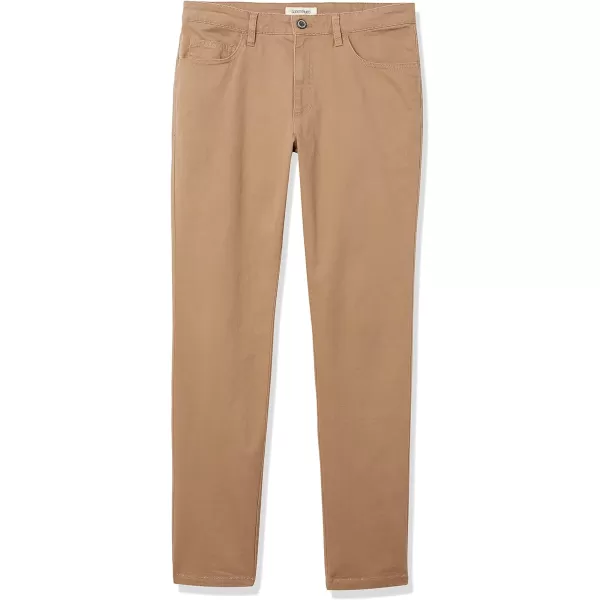 Amazon Essentials Mens SkinnyFit 5Pocket Comfort Stretch Chino Pant Previously GoodthreadsLight Khaki Brown