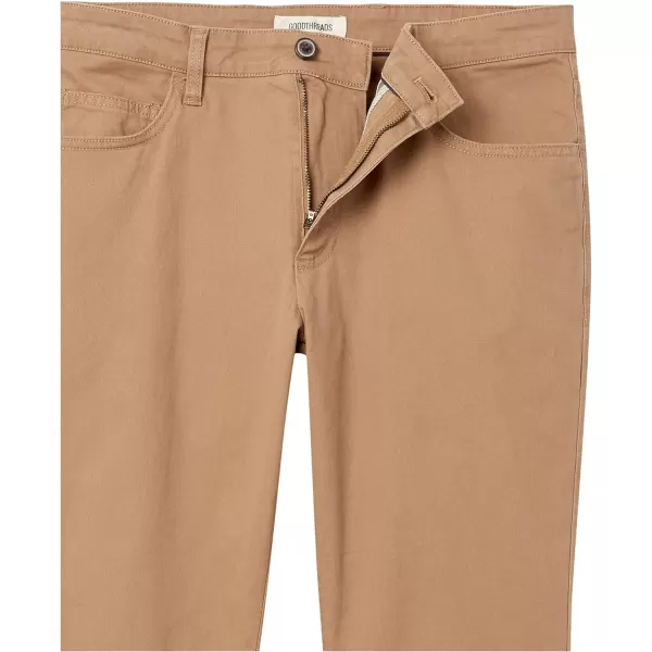 Amazon Essentials Mens SkinnyFit 5Pocket Comfort Stretch Chino Pant Previously GoodthreadsLight Khaki Brown