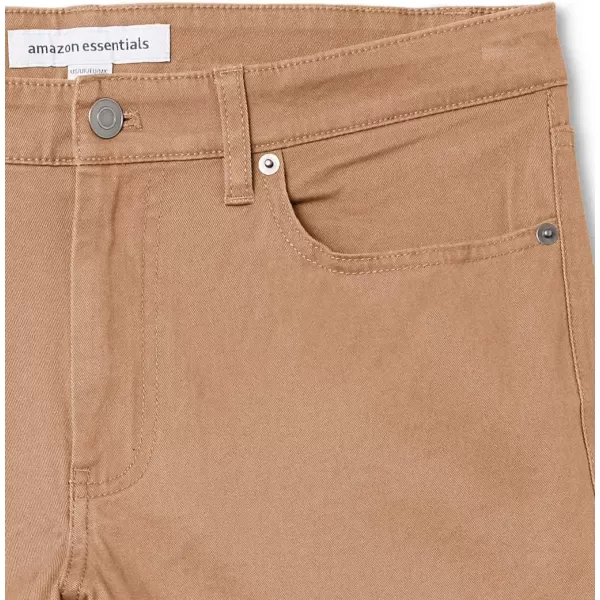 Amazon Essentials Mens SkinnyFit 5Pocket Stretch Twill PantDark Khaki Brown