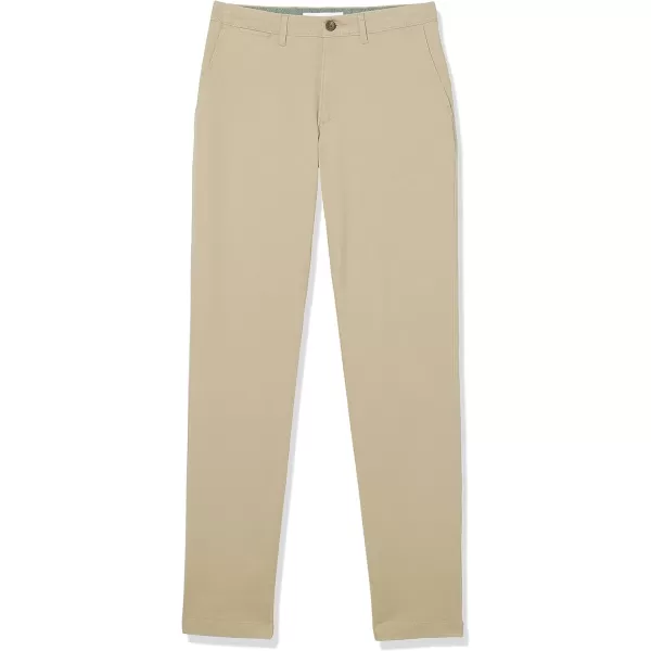 Amazon Essentials Mens SkinnyFit Casual Stretch Chino PantKhaki Brown