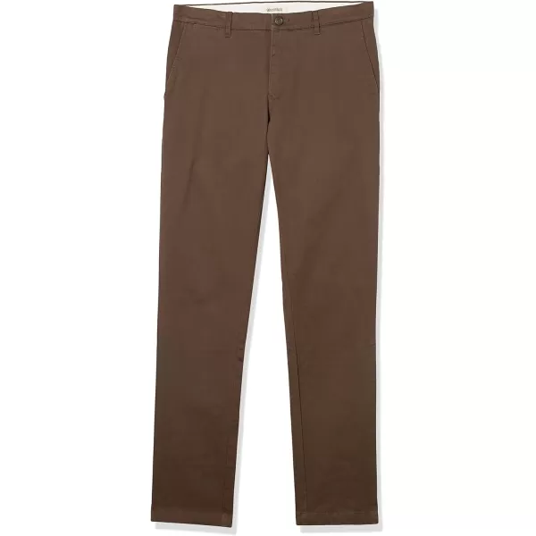 Amazon Essentials Mens SkinnyFit Washed Comfort Stretch Chino Pant Previously GoodthreadsBrown