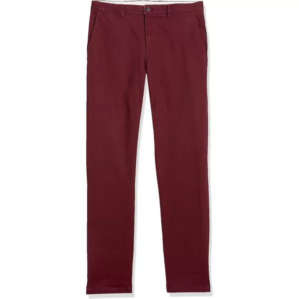 Amazon Essentials Mens SkinnyFit Washed Comfort Stretch Chino Pant Previously GoodthreadsBurgundy