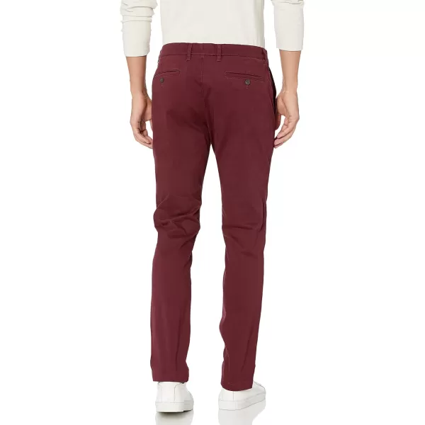 Amazon Essentials Mens SkinnyFit Washed Comfort Stretch Chino Pant Previously GoodthreadsBurgundy