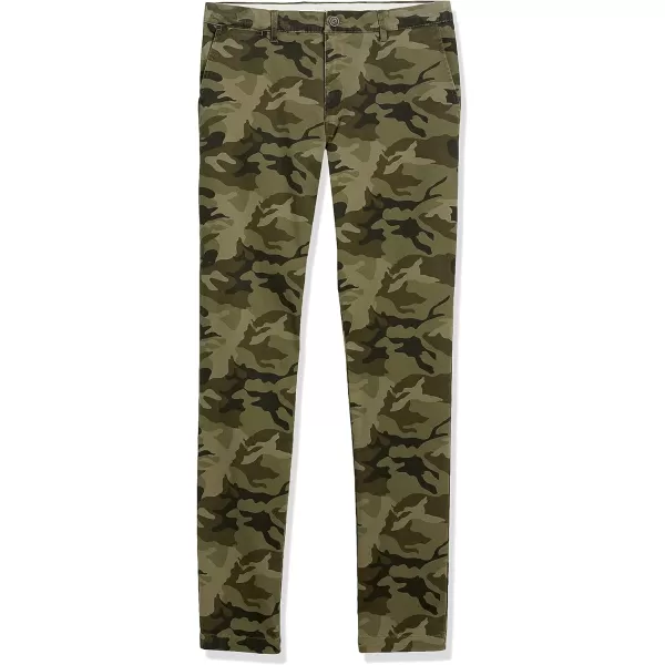 Amazon Essentials Mens SkinnyFit Washed Comfort Stretch Chino Pant Previously GoodthreadsGreen Camo