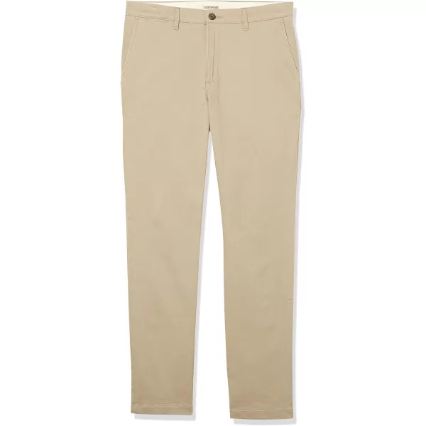 Amazon Essentials Mens SkinnyFit Washed Comfort Stretch Chino Pant Previously GoodthreadsLight Khaki Brown