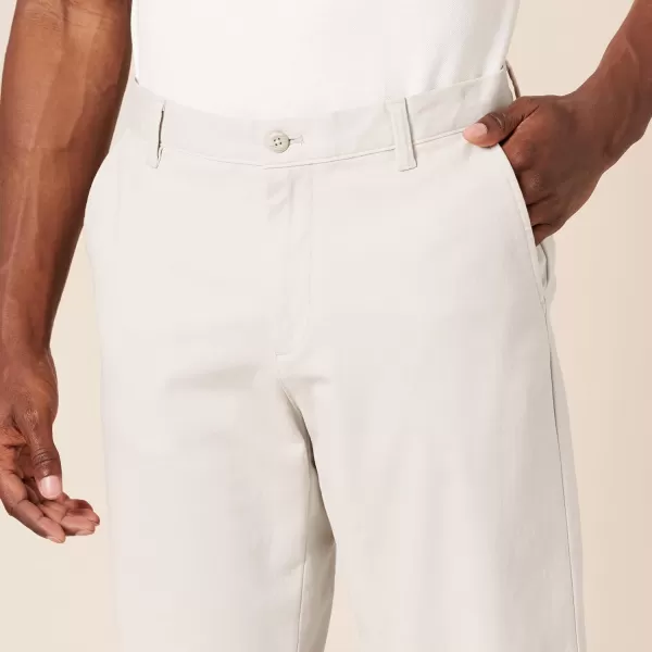 Amazon Essentials Mens SlimFit 11 FlatFront Comfort Stretch Chino ShortStone