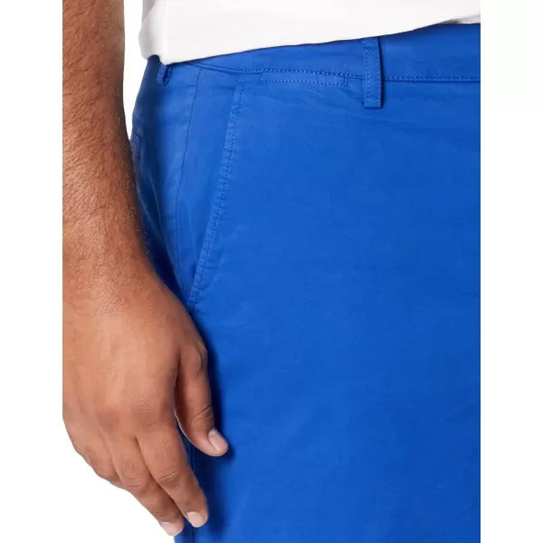 Amazon Essentials Mens SlimFit 5 FlatFront Comfort Stretch Chino Short Previously GoodthreadsBright Blue