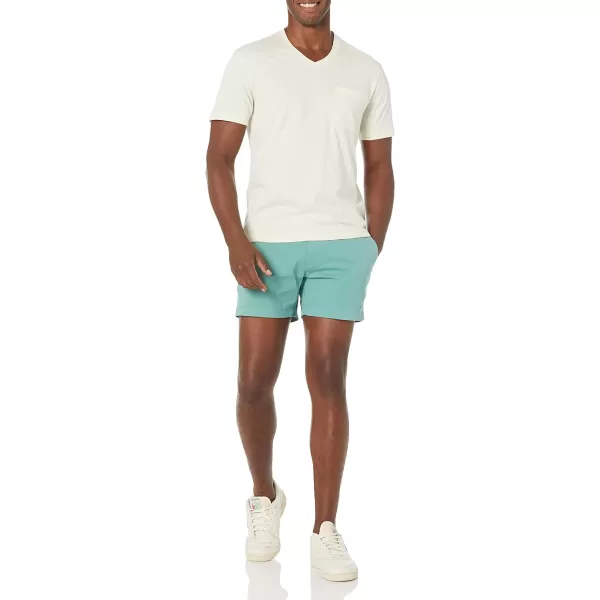 Amazon Essentials Mens SlimFit 5 FlatFront Comfort Stretch Chino Short Previously GoodthreadsDuck Egg Blue