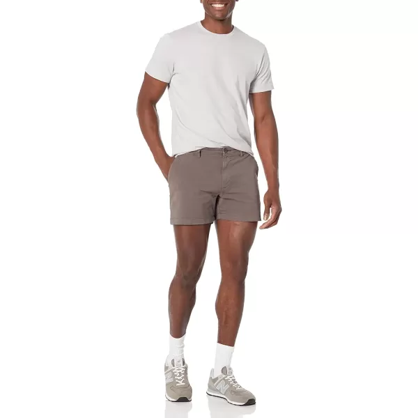 Amazon Essentials Mens SlimFit 5 FlatFront Comfort Stretch Chino Short Previously GoodthreadsGrey