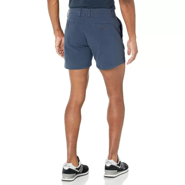 Amazon Essentials Mens SlimFit 5 FlatFront Comfort Stretch Chino Short Previously GoodthreadsNavy