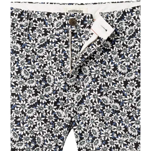 Amazon Essentials Mens SlimFit 5 FlatFront Comfort Stretch Chino Short Previously GoodthreadsNavy Floral