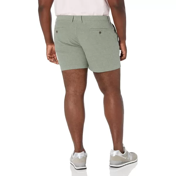 Amazon Essentials Mens SlimFit 5 Lightweight Comfort Stretch Oxford Short Previously GoodthreadsOlive