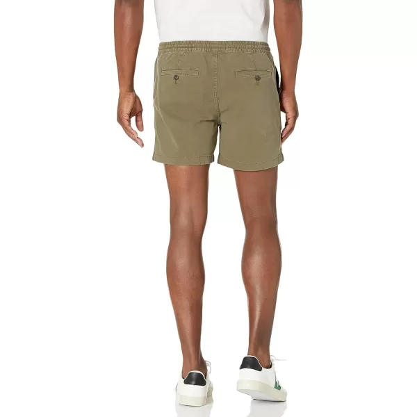 Amazon Essentials Mens SlimFit 5 Pullon Comfort Stretch Canvas Short Previously GoodthreadsOlive