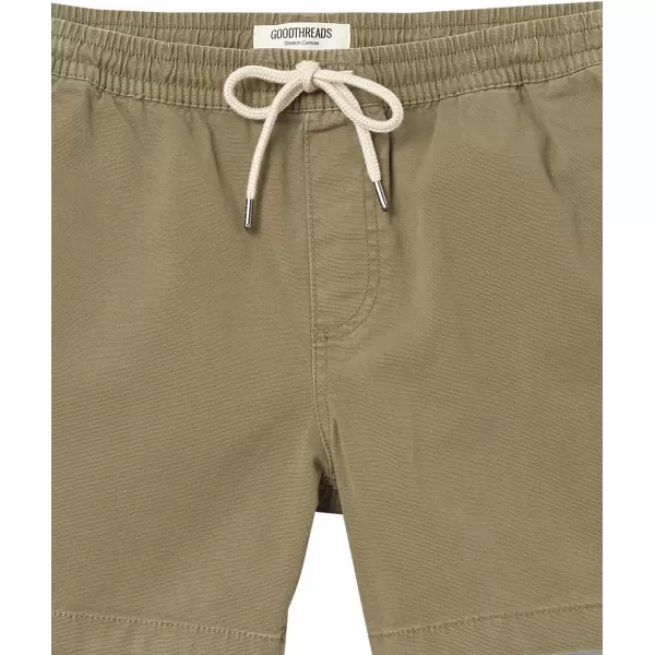 Amazon Essentials Mens SlimFit 5 Pullon Comfort Stretch Canvas Short Previously GoodthreadsOlive