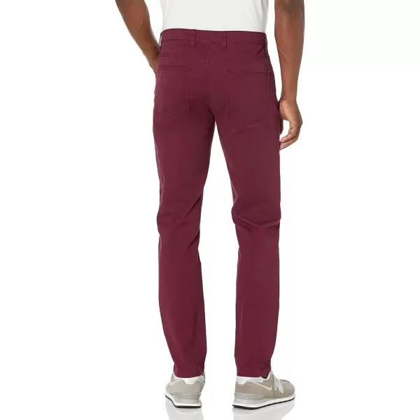 Amazon Essentials Mens SlimFit 5Pocket Comfort Stretch Chino Pant Previously GoodthreadsBurgundy