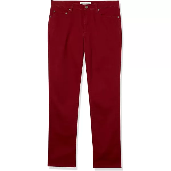 Amazon Essentials Mens SlimFit 5Pocket Stretch Twill PantBurgundy