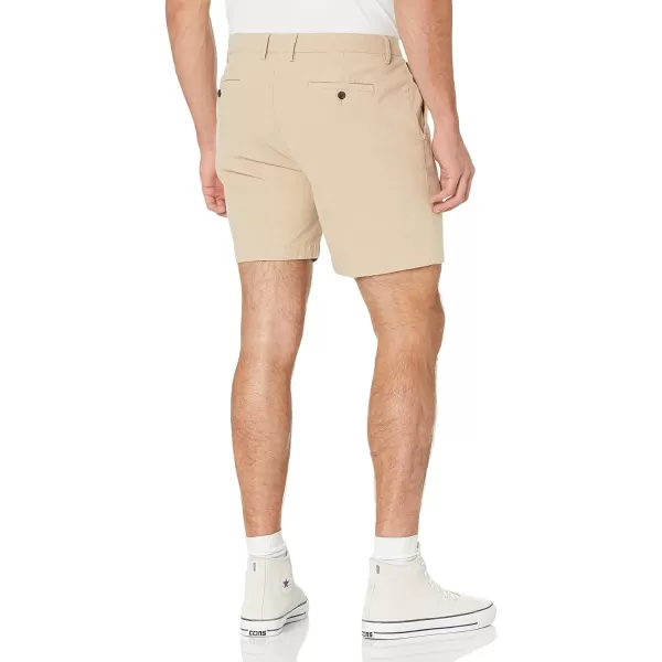 Amazon Essentials Mens SlimFit 7 Lightweight Comfort Stretch Oxford Short Previously GoodthreadsKhaki Brown