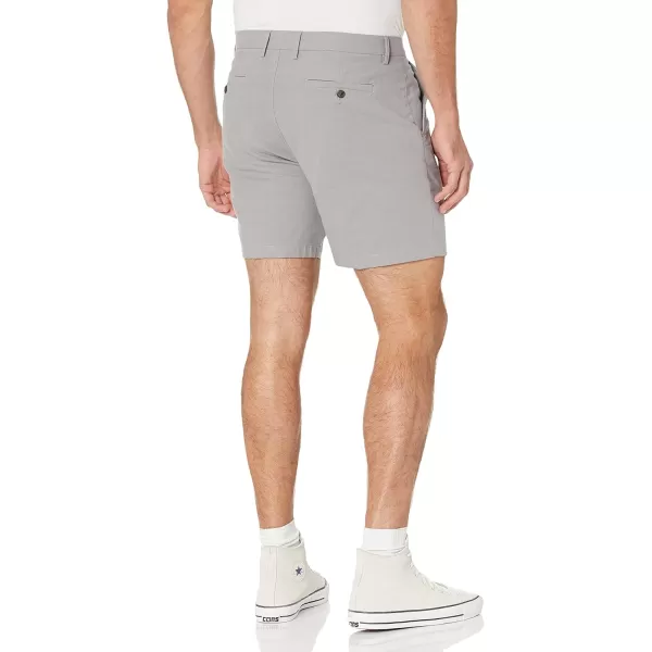 Amazon Essentials Mens SlimFit 7 Lightweight Comfort Stretch Oxford Short Previously GoodthreadsMetallic Silver