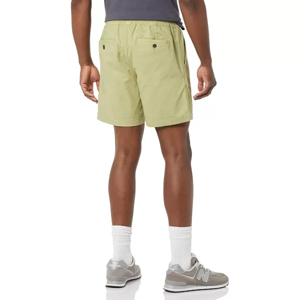 Amazon Essentials Mens SlimFit 7 Pullon Comfort Stretch Canvas Short Previously GoodthreadsLight Olive