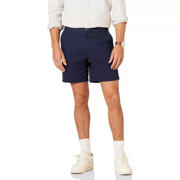 Amazon Essentials Mens SlimFit 7 Stretch Chino ShortNavy