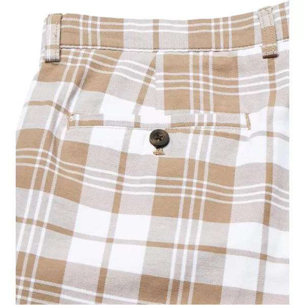 Amazon Essentials Mens SlimFit 9 ShortKhaki Brown Plaid