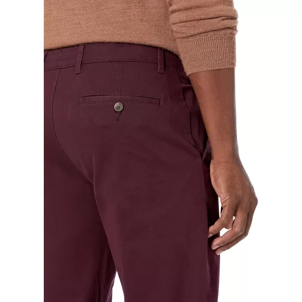 Amazon Essentials Mens SlimFit Casual Stretch Khaki PantBurgundy