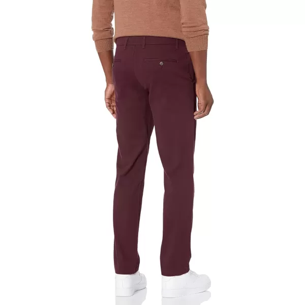 Amazon Essentials Mens SlimFit Casual Stretch Khaki PantBurgundy