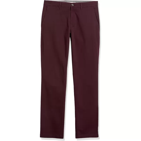 Amazon Essentials Mens SlimFit Casual Stretch Khaki PantBurgundy