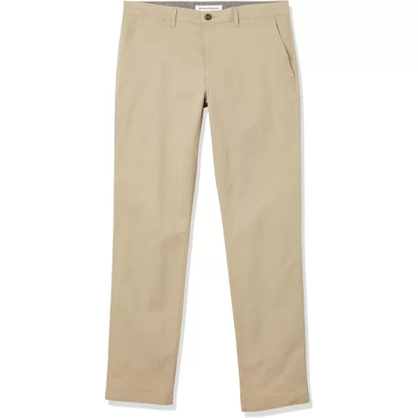 Amazon Essentials Mens SlimFit Casual Stretch Khaki PantKhaki Brown