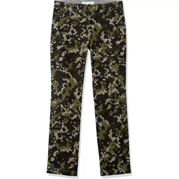 Amazon Essentials Mens SlimFit Casual Stretch Khaki PantOlive Geo Camo