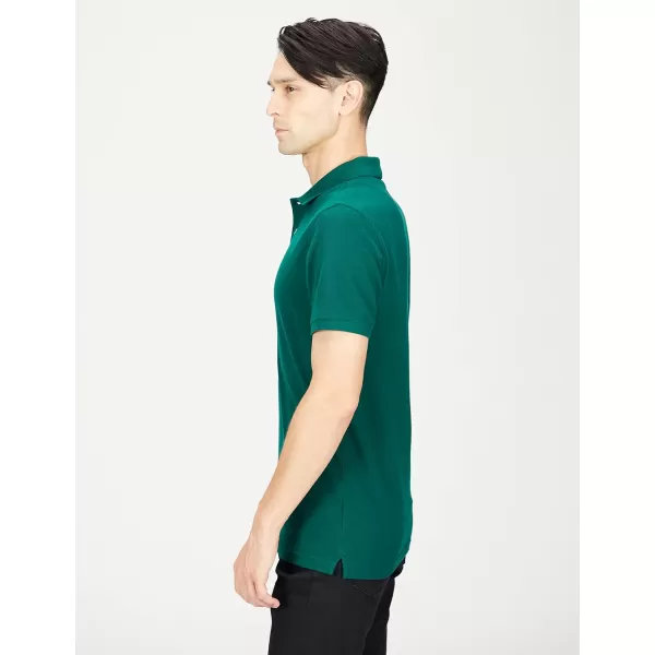 Amazon Essentials Mens SlimFit Cotton Pique Polo ShirtArmy Green