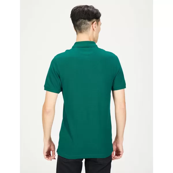 Amazon Essentials Mens SlimFit Cotton Pique Polo ShirtArmy Green