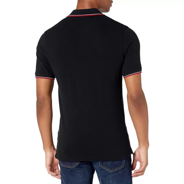 Amazon Essentials Mens SlimFit Cotton Pique Polo ShirtBlackWhiteRed