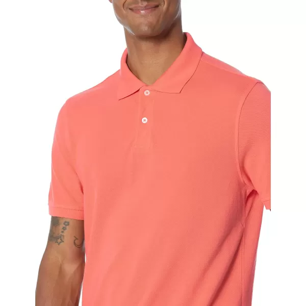 Amazon Essentials Mens SlimFit Cotton Pique Polo ShirtCoral Orange