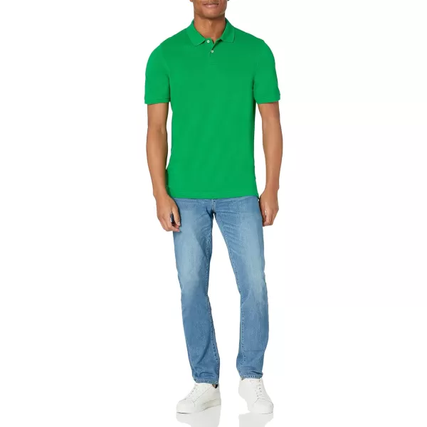 Amazon Essentials Mens SlimFit Cotton Pique Polo ShirtGreen