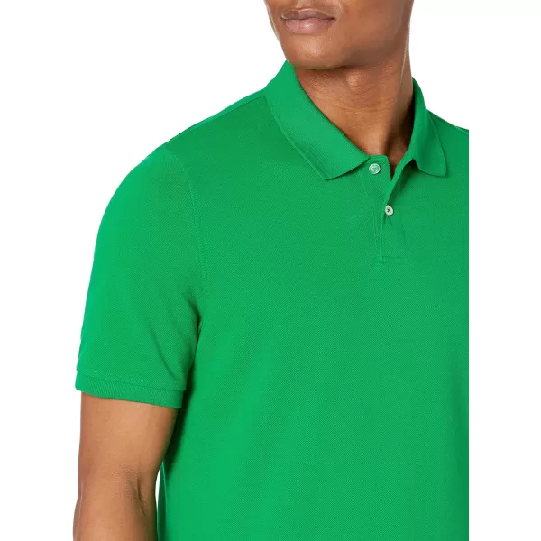 Amazon Essentials Mens SlimFit Cotton Pique Polo ShirtGreen