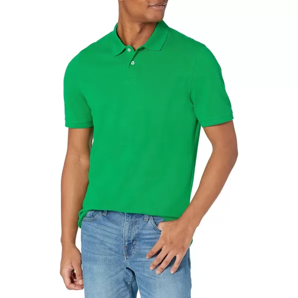 Amazon Essentials Mens SlimFit Cotton Pique Polo ShirtGreen