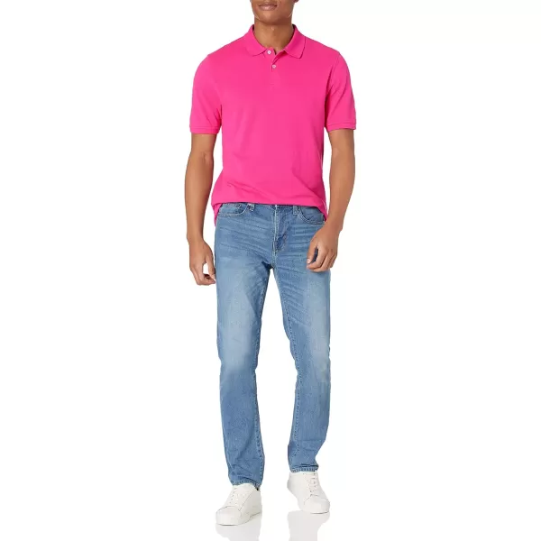 Amazon Essentials Mens SlimFit Cotton Pique Polo ShirtHot Pink