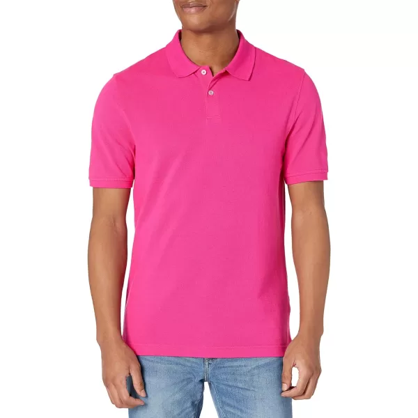 Amazon Essentials Mens SlimFit Cotton Pique Polo ShirtHot Pink