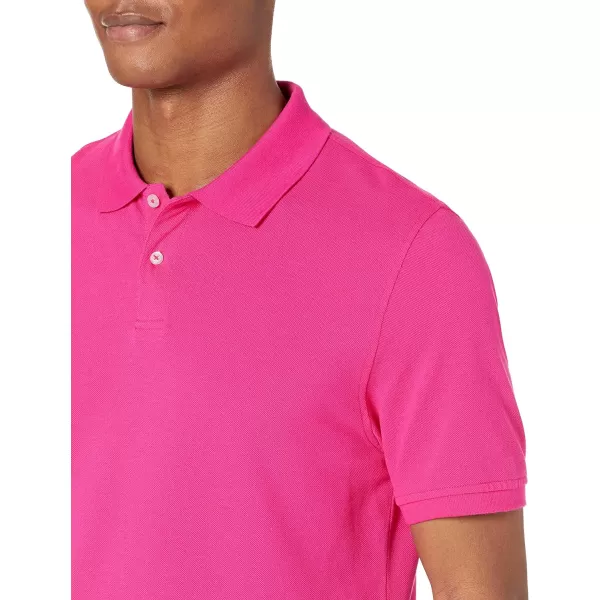 Amazon Essentials Mens SlimFit Cotton Pique Polo ShirtHot Pink