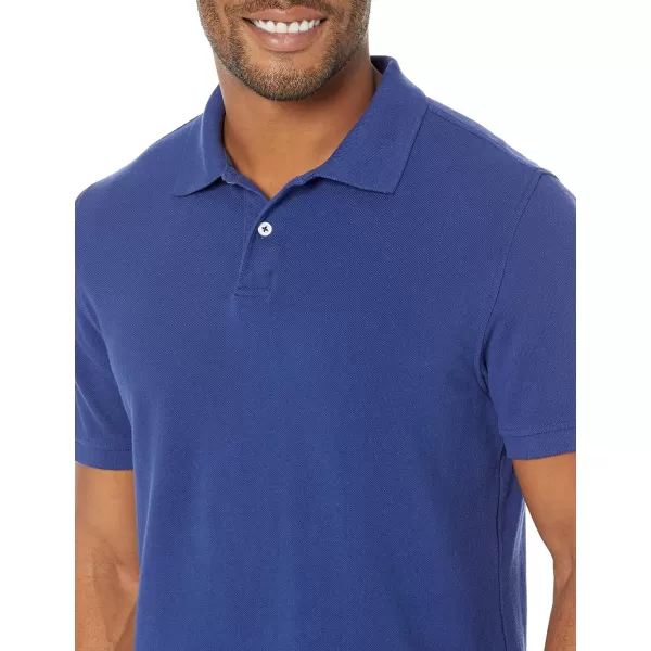 Amazon Essentials Mens SlimFit Cotton Pique Polo ShirtNavy