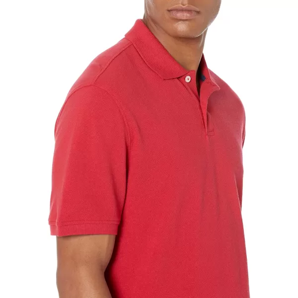 Amazon Essentials Mens SlimFit Cotton Pique Polo ShirtRed