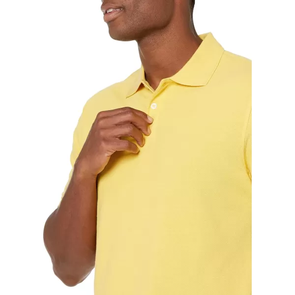 Amazon Essentials Mens SlimFit Cotton Pique Polo ShirtYellow